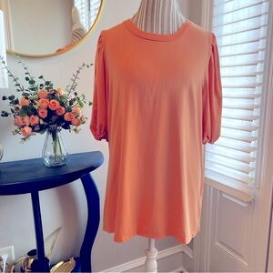 Peach Puff Sleeve T-Shirt Women's Top XXL